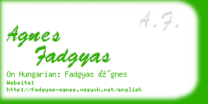 agnes fadgyas business card